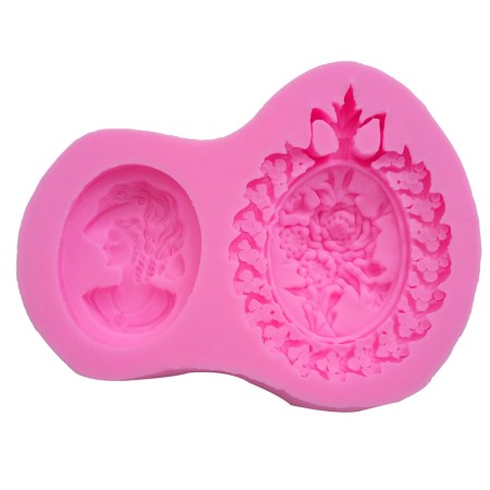 Καλούπι σιλικόνης μενταγιόν καμέο 8.9x6.7cm